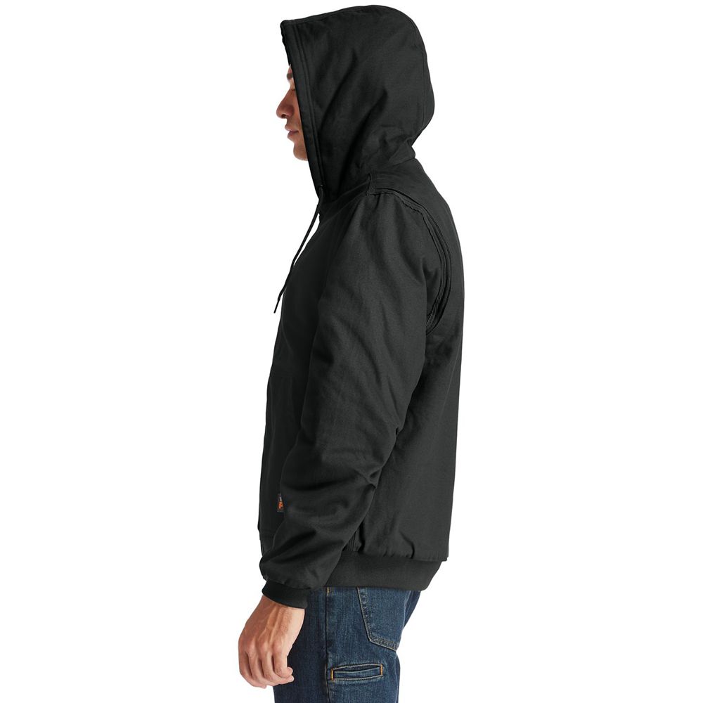 Chaquetas Timberland Argentina Hombre - Pro® Gritman Lined, Hooded Lona - Negras - DGFLNJ-097